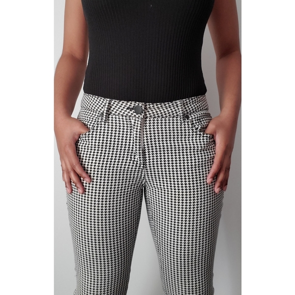 Houndstooth, mid-rise pants, Size 28 - Picture 2 of 7